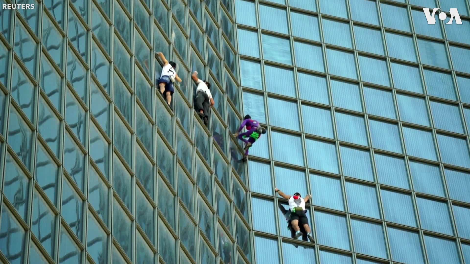 French Spider Man Climbs Skyscraper With Team