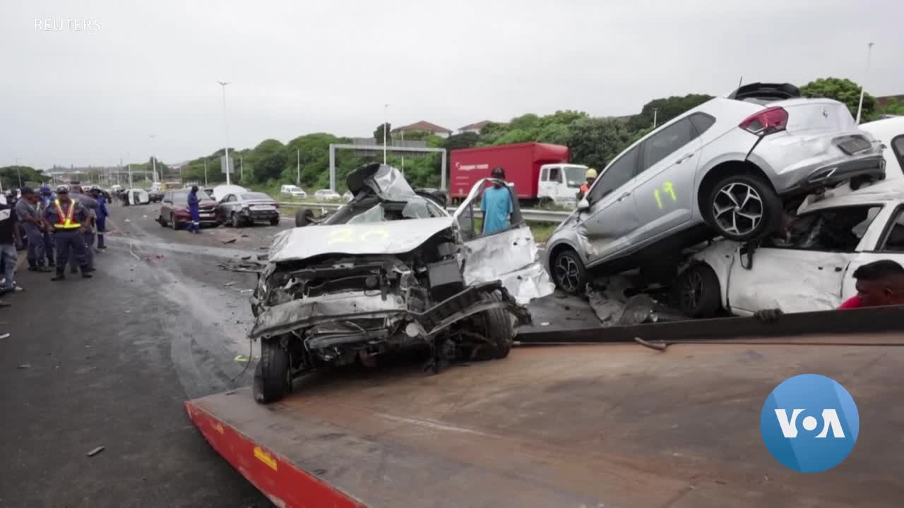 Dozens of vehicles wrecked in pile-up on South African motorway